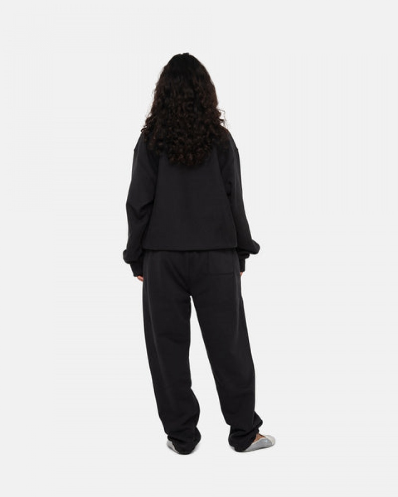 Stussy Stock Logo Crew Sweatshirts Heren Zwart Nederland | URH-2146