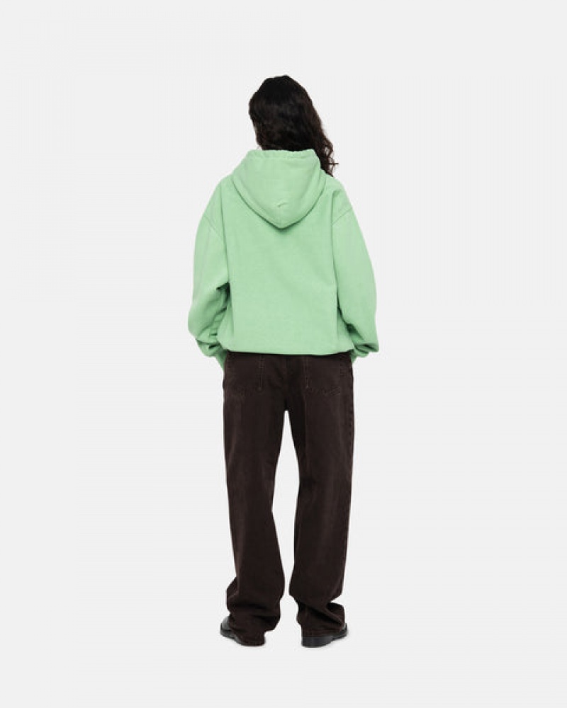 Stussy Stock Logo Hood Sweatshirts Heren Groen Nederland | ZTD-2236
