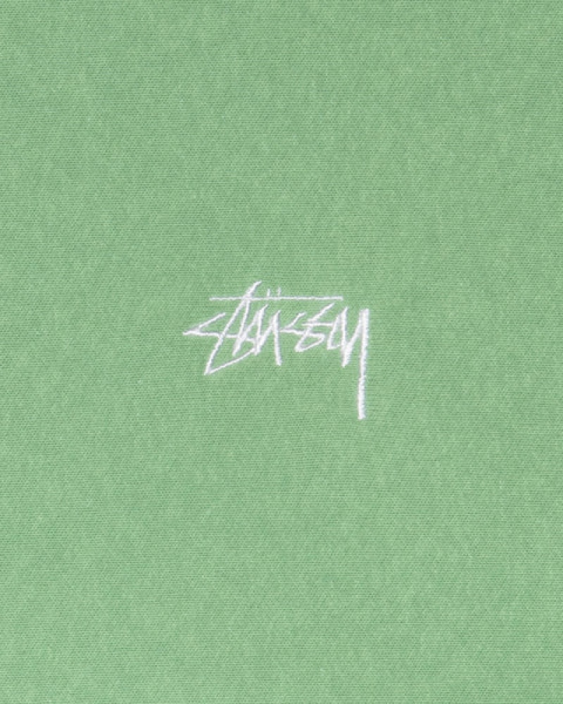 Stussy Stock Logo Hood Sweatshirts Heren Groen Nederland | ZTD-2236