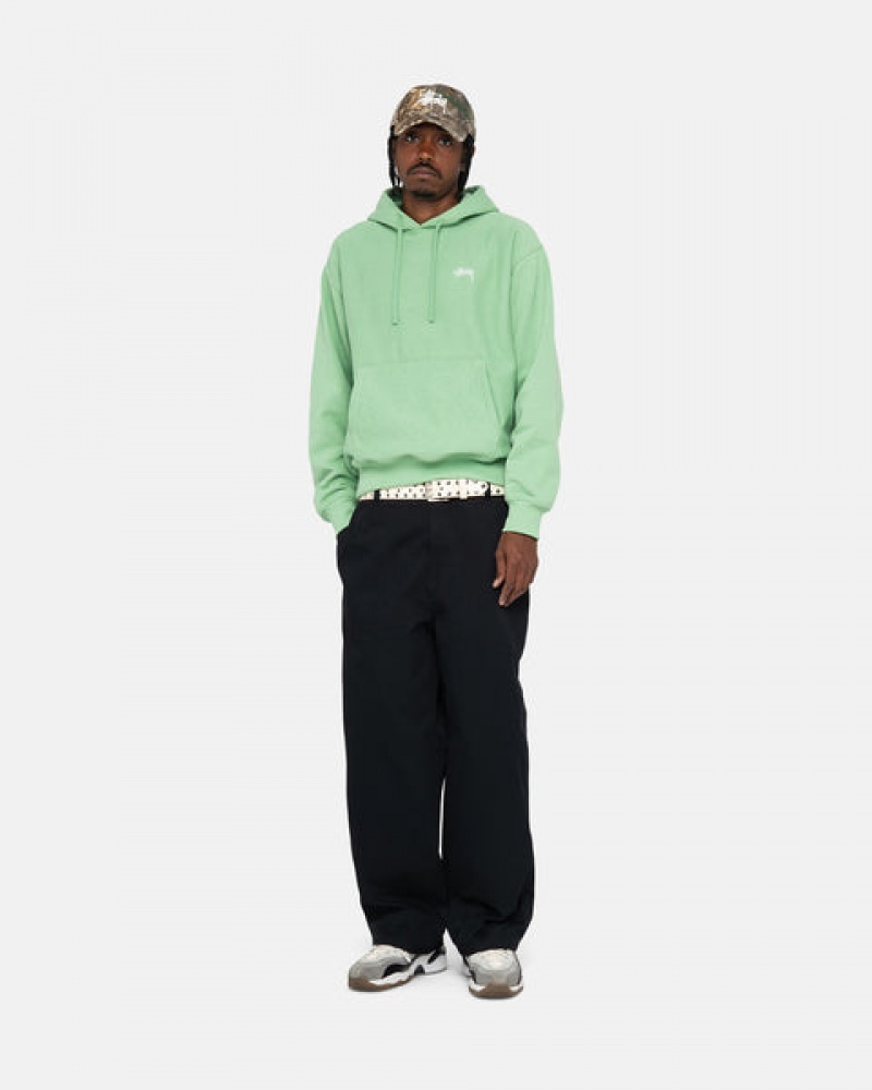 Stussy Stock Logo Hood Sweatshirts Heren Groen Nederland | ZTD-2236