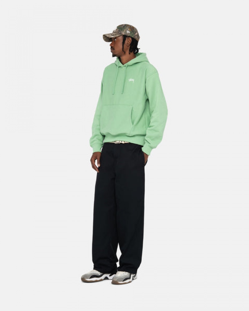 Stussy Stock Logo Hood Sweatshirts Heren Groen Nederland | ZTD-2236