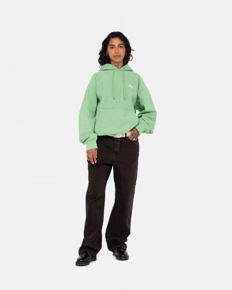 Stussy Stock Logo Hood Sweatshirts Heren Groen Nederland | ZTD-2236