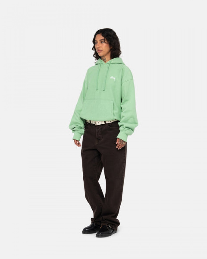 Stussy Stock Logo Hood Sweatshirts Heren Groen Nederland | ZTD-2236