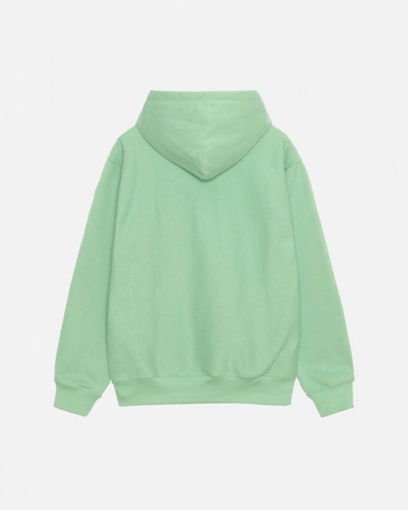 Stussy Stock Logo Zip Hood Sweatshirts Dames Groen Nederland | XWN-4951
