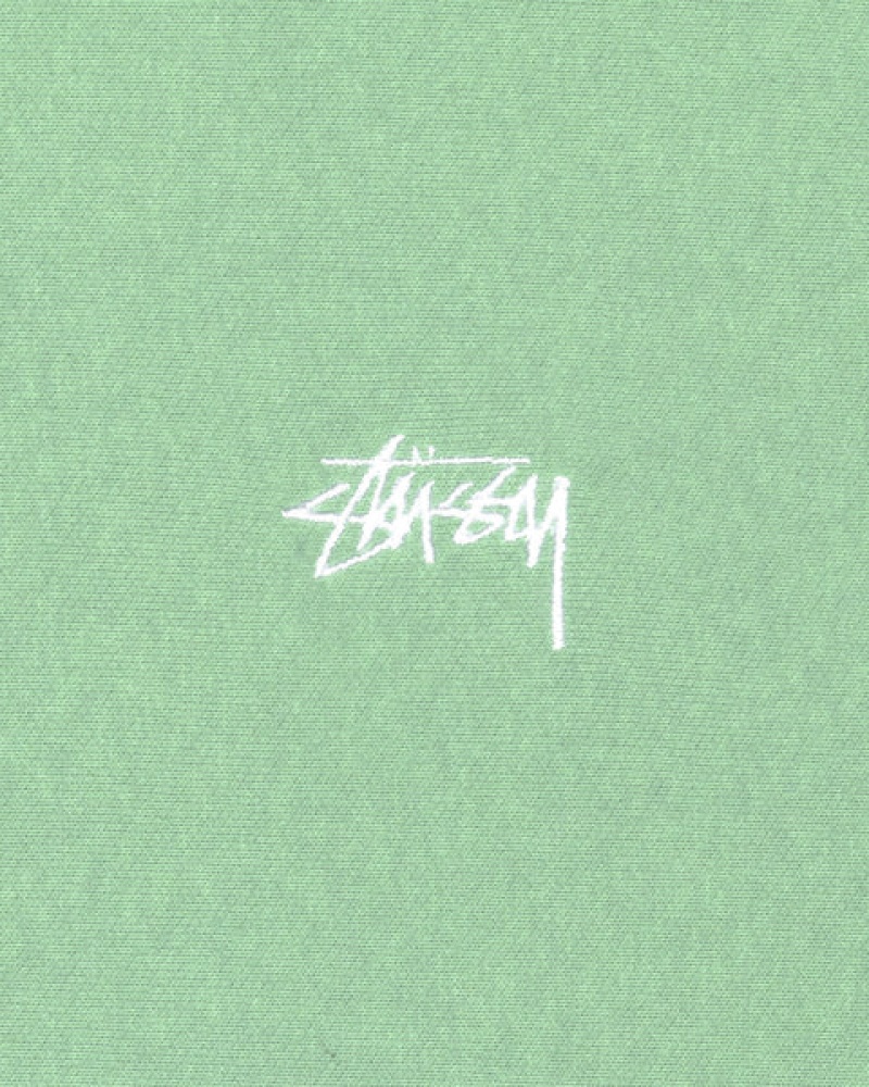 Stussy Stock Logo Zip Hood Sweatshirts Dames Groen Nederland | XWN-4951