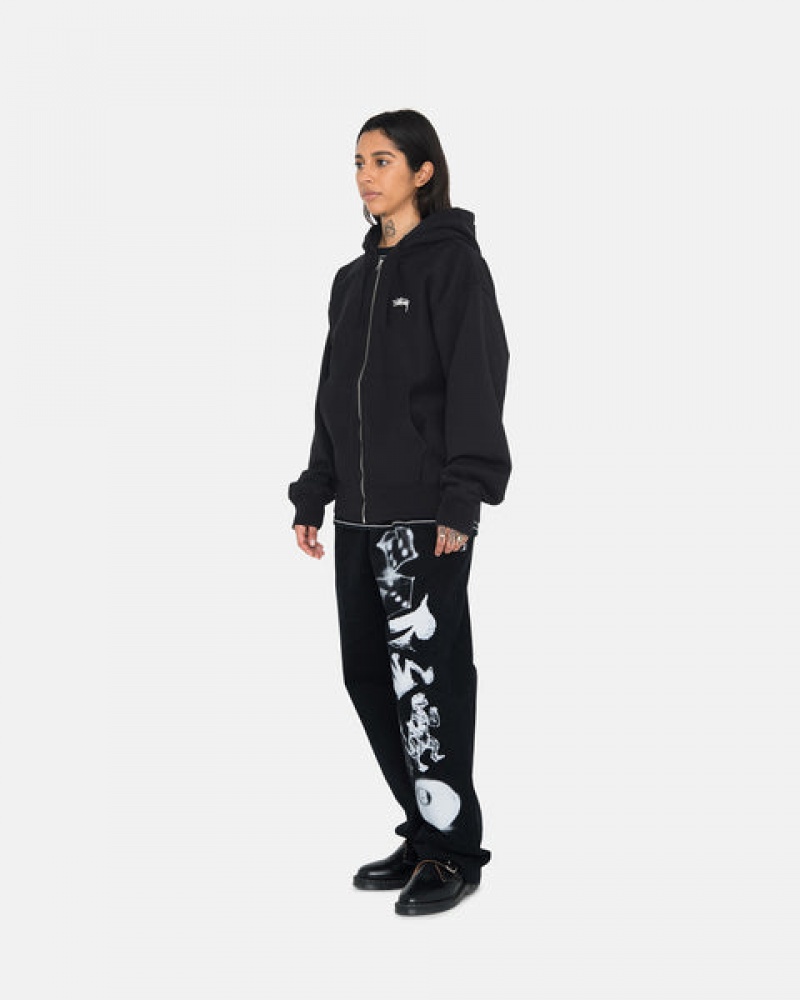 Stussy Stock Logo Zip Hoodie Dames Zwart Nederland | FZM-1923