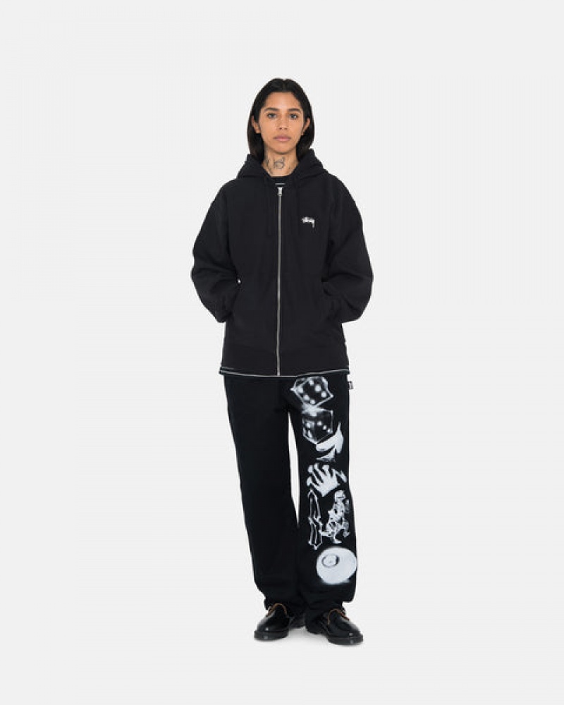 Stussy Stock Logo Zip Hoodie Dames Zwart Nederland | FZM-1923