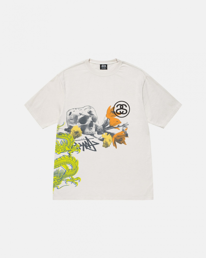 Stussy Strike Pigment Dyed Tee T-shirts Heren Beige Nederland | XYI-0784