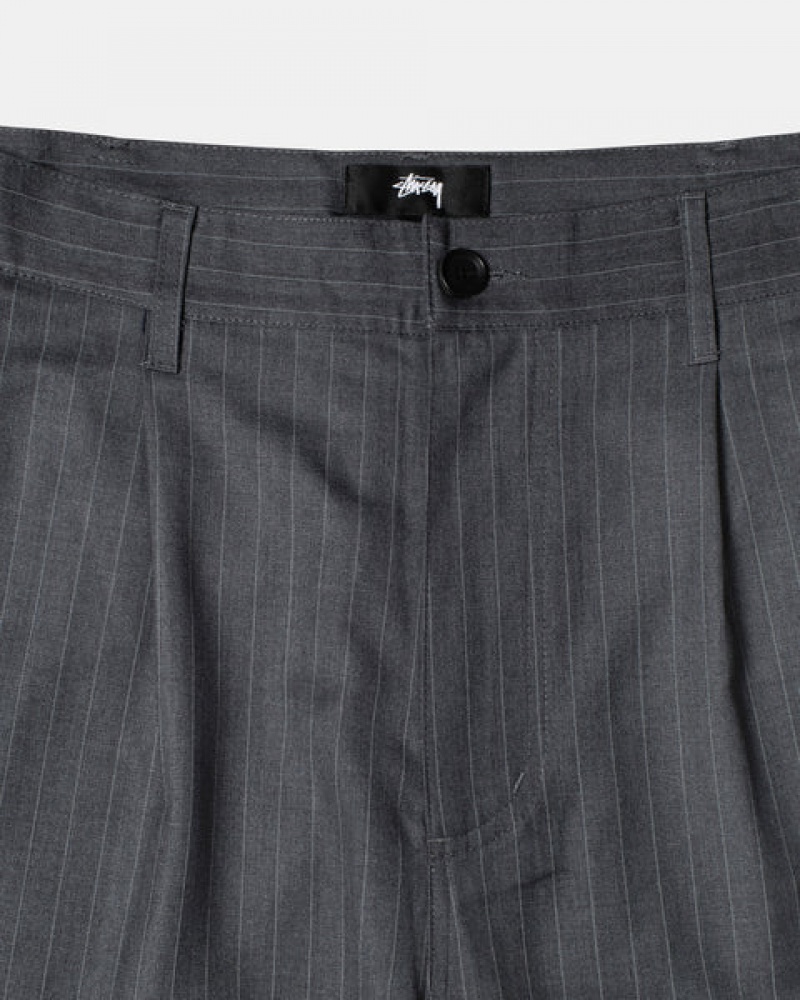 Stussy Stripe Volume Geplooid Trouser Broek Dames Grijs Nederland | AOF-2957