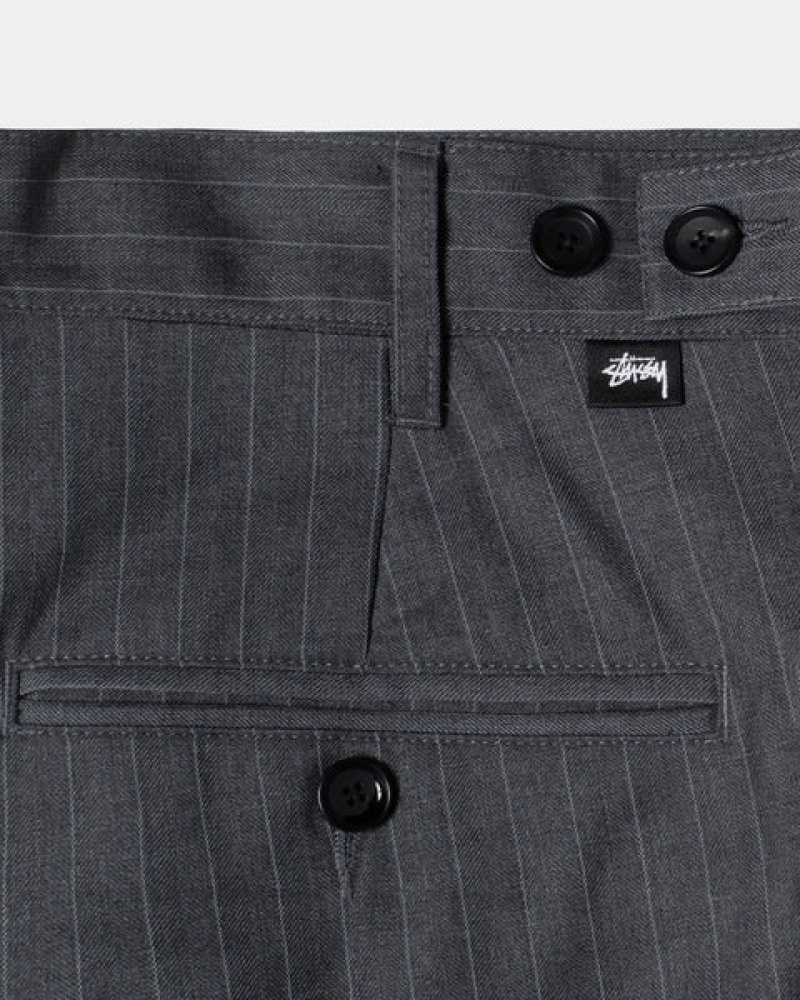 Stussy Stripe Volume Geplooid Trouser Broek Dames Grijs Nederland | AOF-2957