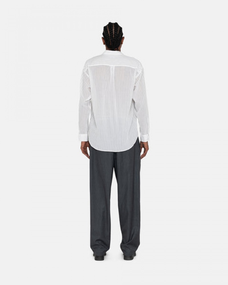 Stussy Stripe Volume Geplooid Trouser Broek Dames Grijs Nederland | AOF-2957