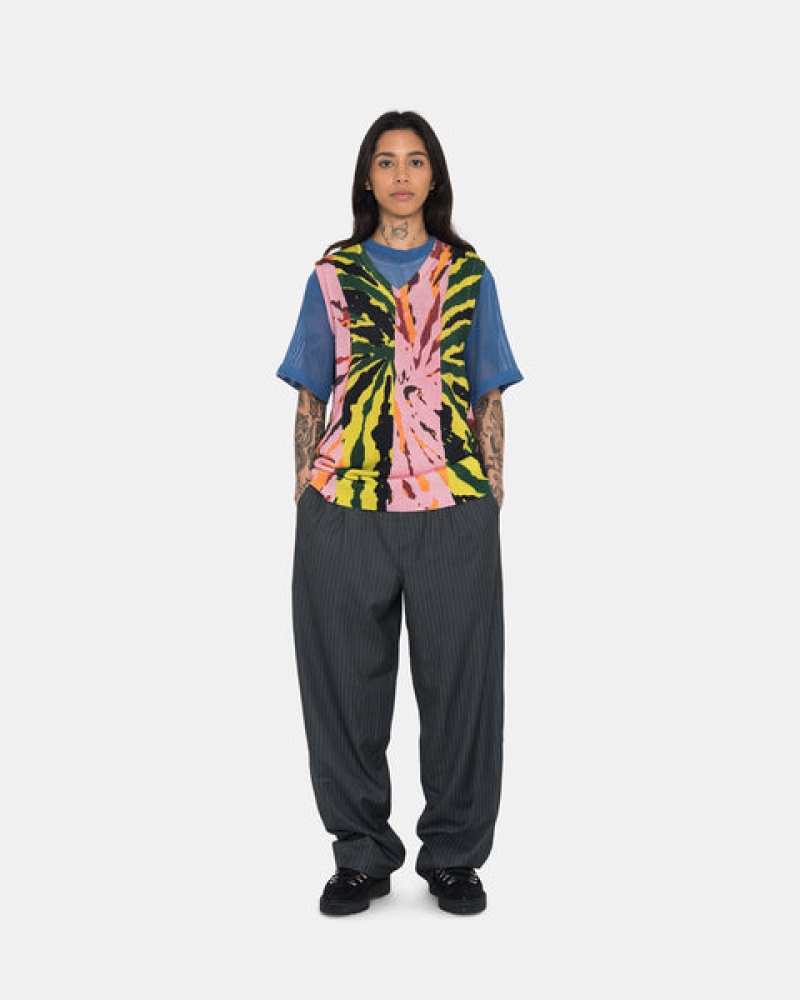 Stussy Stripe Volume Geplooid Trouser Broek Dames Grijs Nederland | AOF-2957