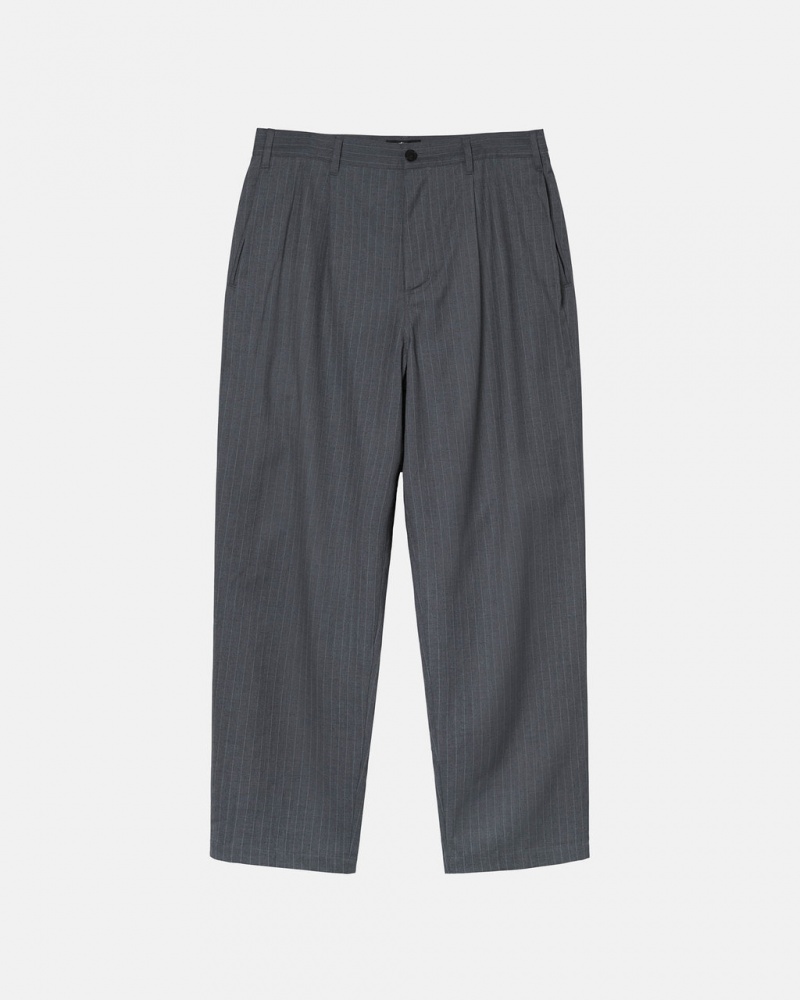 Stussy Stripe Volume Geplooid Trouser Broek Dames Grijs Nederland | AOF-2957