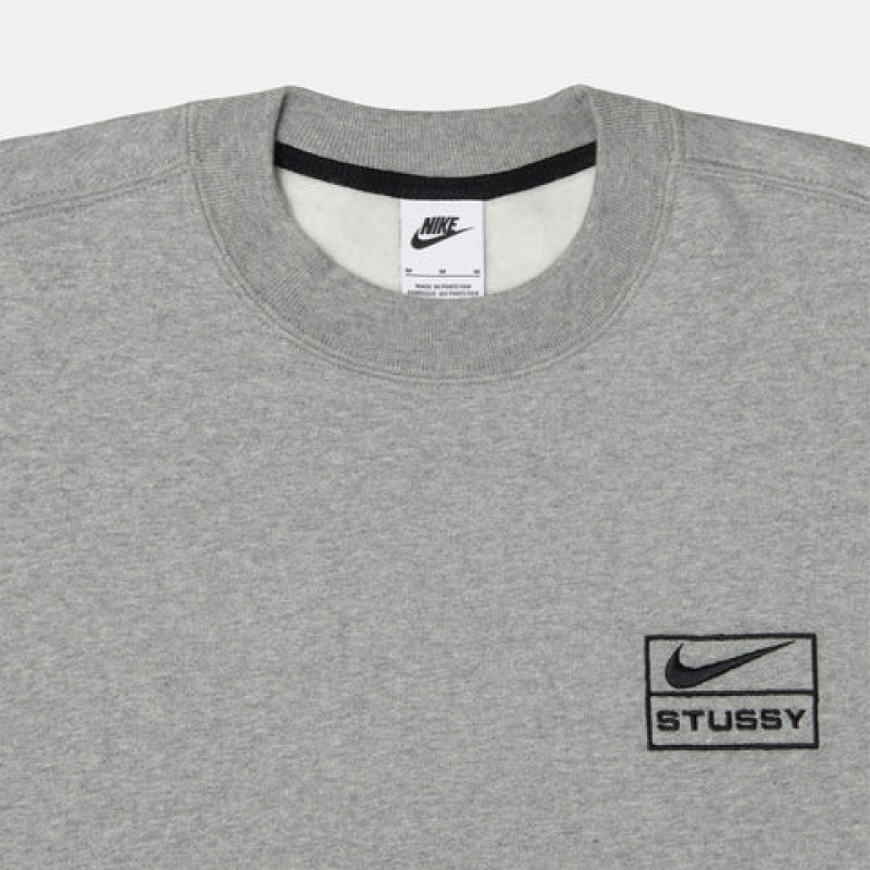 Stussy Fleece Crew Sweatshirts Dames Donkergrijs Nederland | SJM-0599