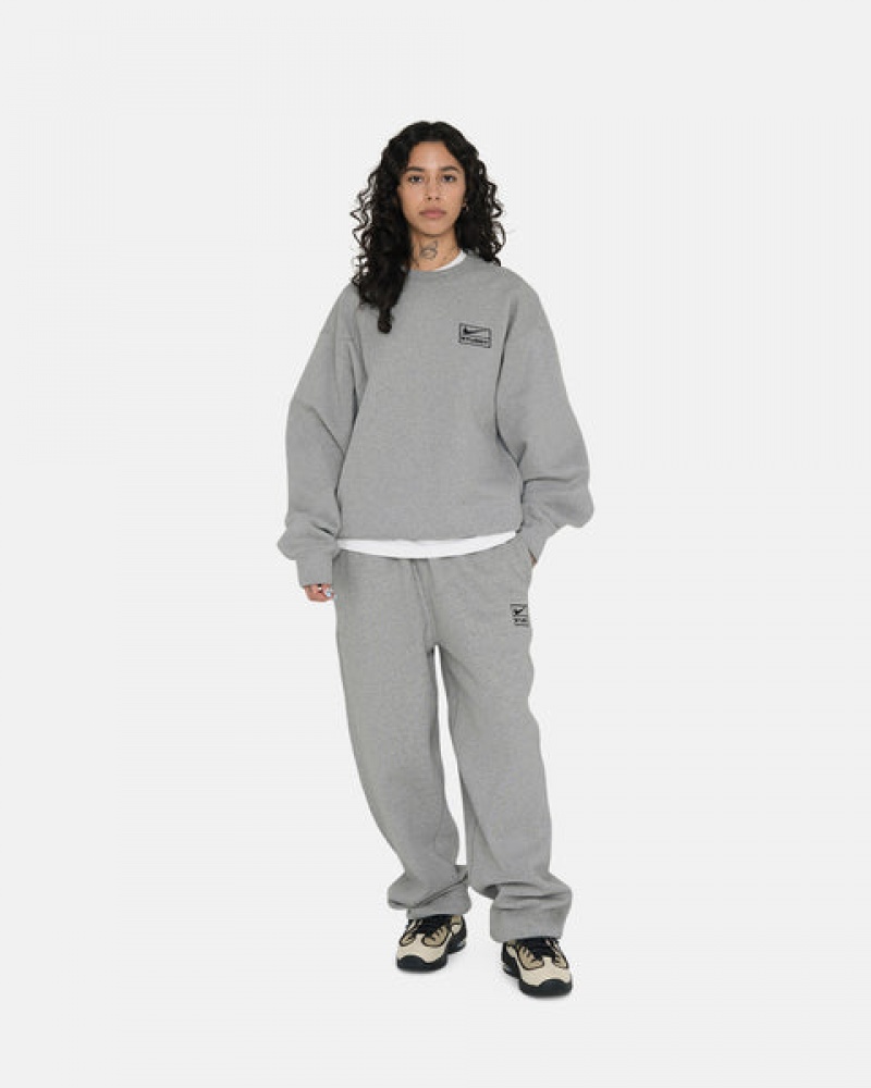 Stussy Fleece Crew Sweatshirts Dames Donkergrijs Nederland | SJM-0599