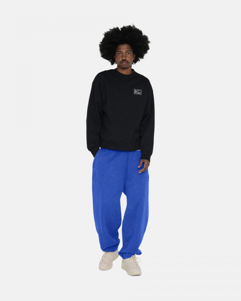 Stussy Stone Wash Fleece Crew Sweatshirts Dames Zwart Nederland | FVP-6646