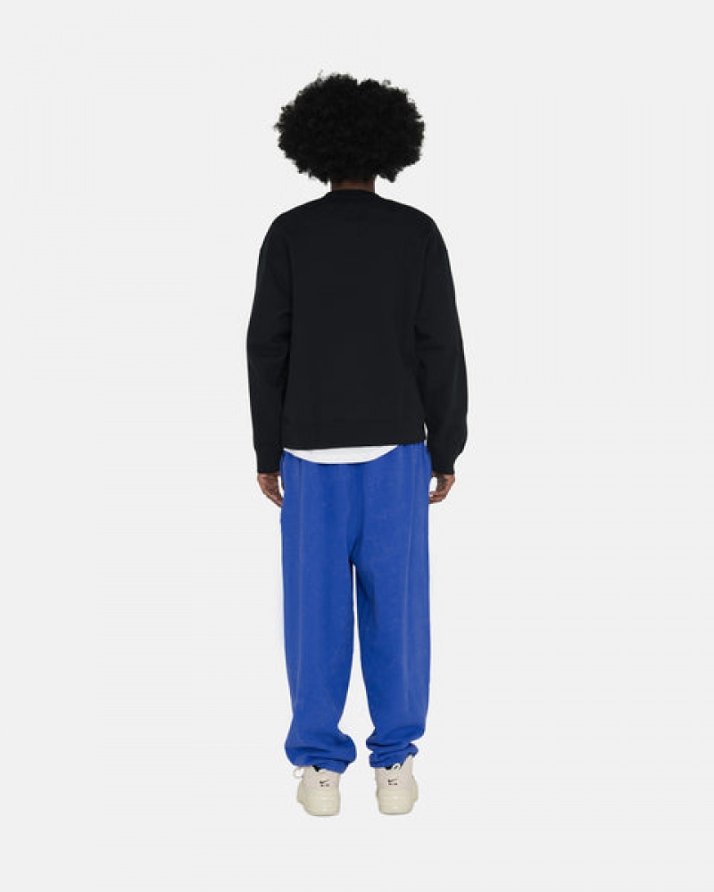 Stussy Stone Wash Fleece Crew Sweatshirts Dames Zwart Nederland | FVP-6646