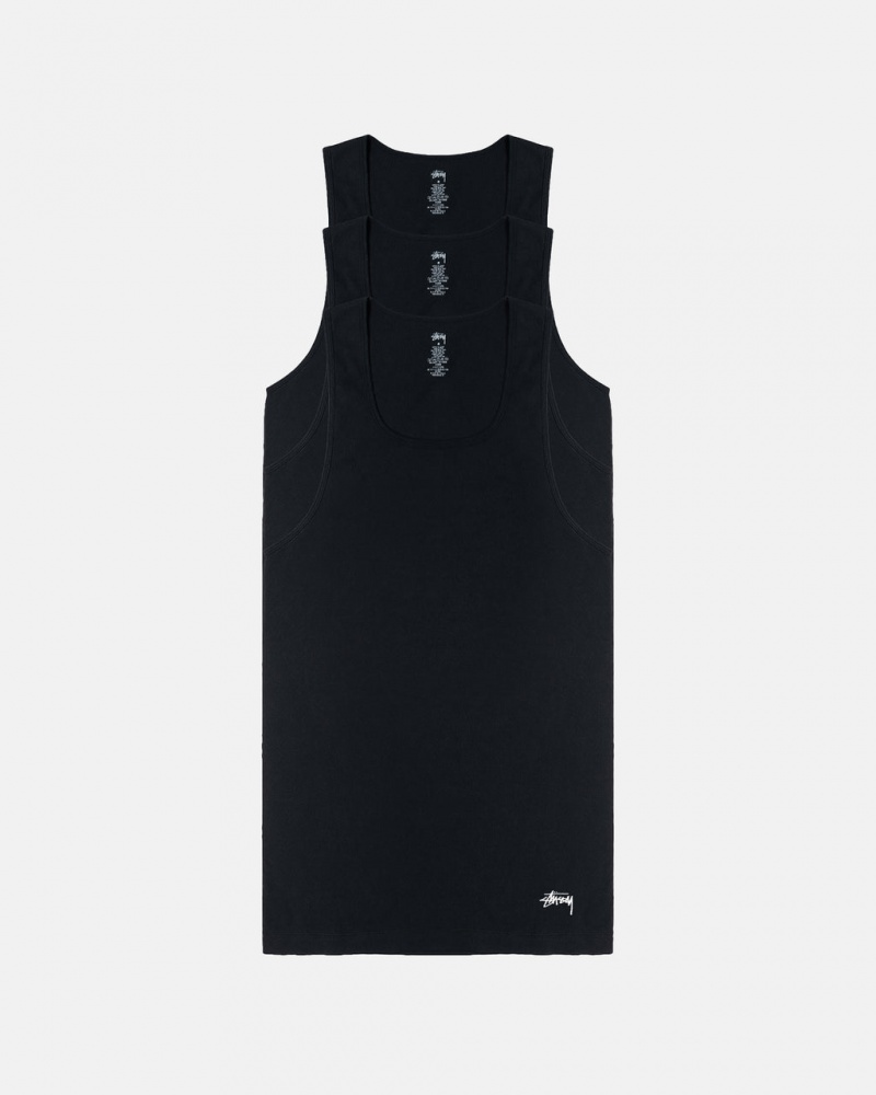 Stussy Stussy Tank Undershirt Overhemd Heren Zwart Nederland | UAT-6782
