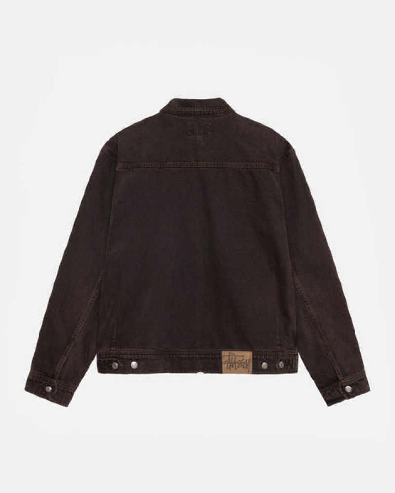 Stussy Zip Werk Jacket Denim Heren Zwart Nederland | SYY-6233