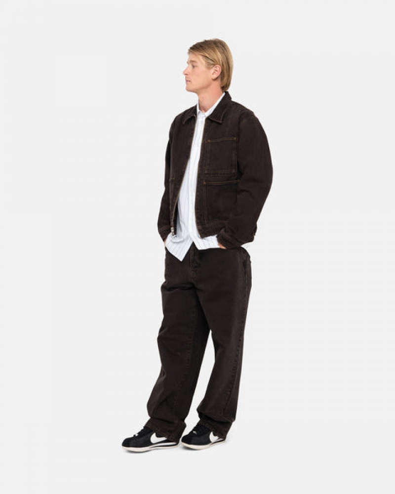 Stussy Zip Werk Jacket Denim Heren Zwart Nederland | SYY-6233