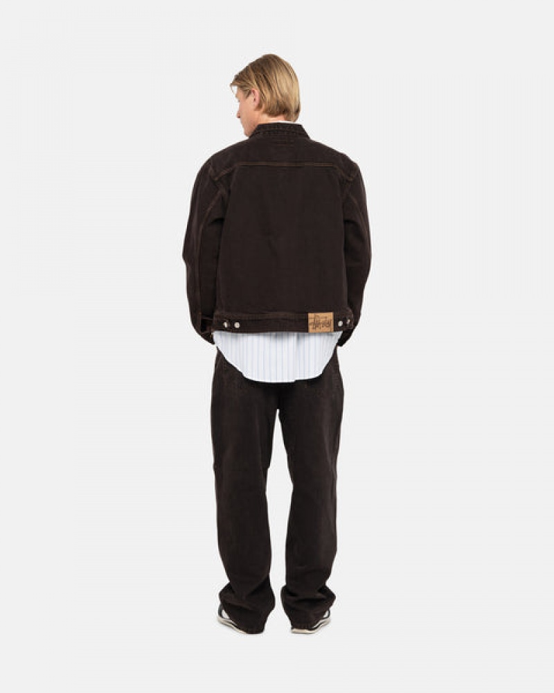 Stussy Zip Werk Jacket Denim Heren Zwart Nederland | SYY-6233