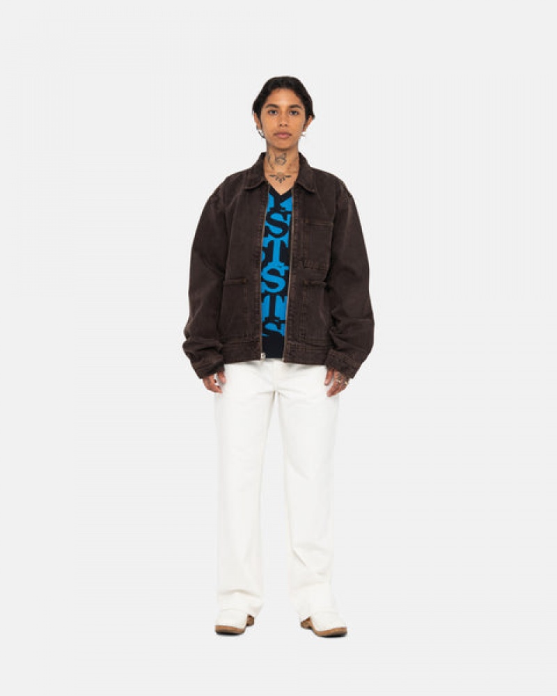 Stussy Zip Werk Jacket Denim Heren Zwart Nederland | SYY-6233