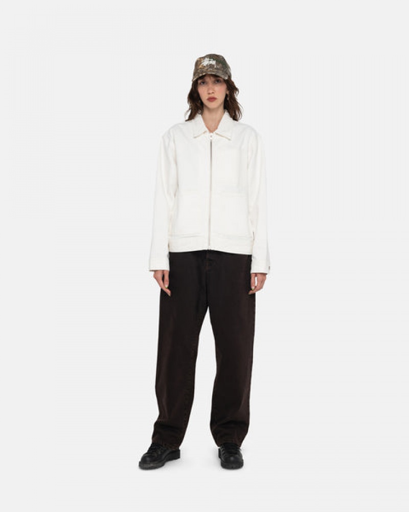 Stussy Zip Werk Jacket Overdyed Jassen Dames Beige Nederland | VCC-7484